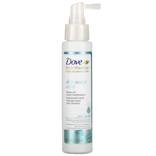 Hair Therapy, Средство для ухода за сухой кожей головы, несмываемое средство для кожи головы с витамином B3, 3,38 жидких унций (100 мл) Dove