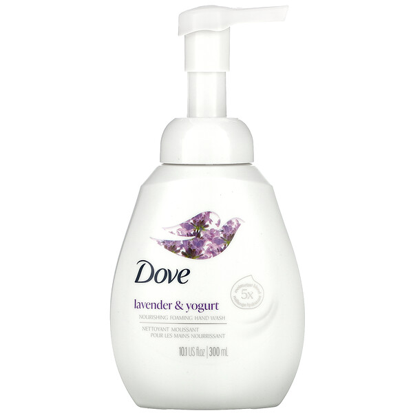 Питательное пенящееся мыло для рук, лаванда и йогурт, 10,1 ж. унц. (300 мл) Dove