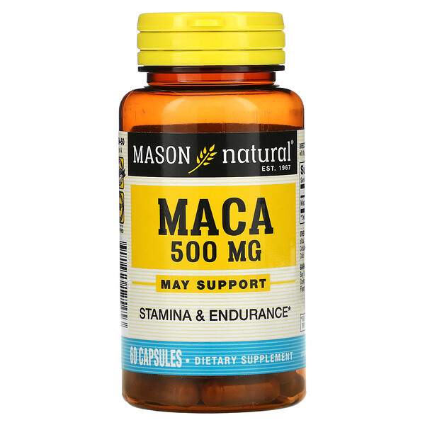 Мака, 500 мг, 60 капсул Mason Natural