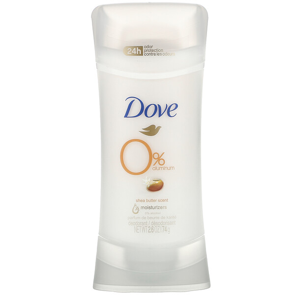 0% алюминиевый дезодорант, масло ши, 2,6 унции (74 г) Dove