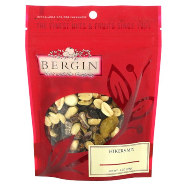 Hikers Mix, 6 унций (170 г) Bergin Fruit and Nut Company