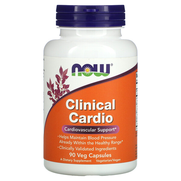 Clinical Cardio, Поддержка сердечно-сосудистой системы, 90 растительных капсул NOW Foods