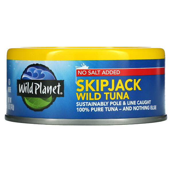 Skipjack Wild Tuna, без добавления соли, 5 унций (142 г) Wild Planet
