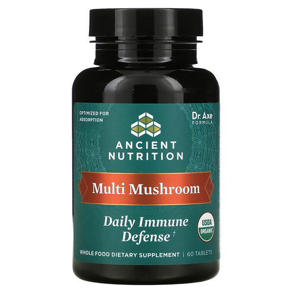 Multi Mushroom, ежедневная иммунная защита, 60 таблеток Dr. Axe / Ancient Nutrition