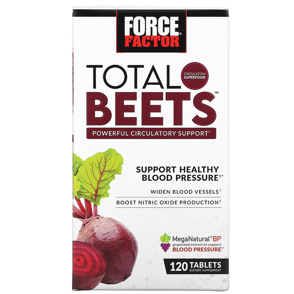 Total Beets, Мощная поддержка кровообращения, 120 таблеток Force Factor
