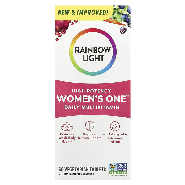 Женский мультивитамин для ежедневного приема, Высокая потенция, 60 вегетарианских таблеток - Rainbow Light Rainbow Light