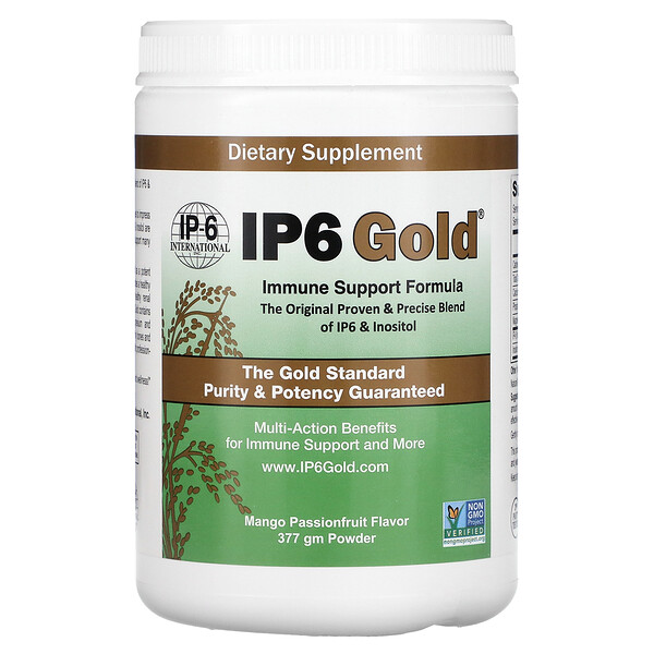 IP6 Gold, Immune Support Formula Powder (Порошок), Mango Passionfruit, 377 gm IP-6 International