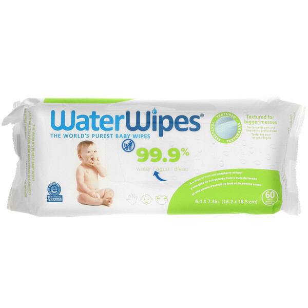 Текстурированные детские салфетки, 60 салфеток WaterWipes