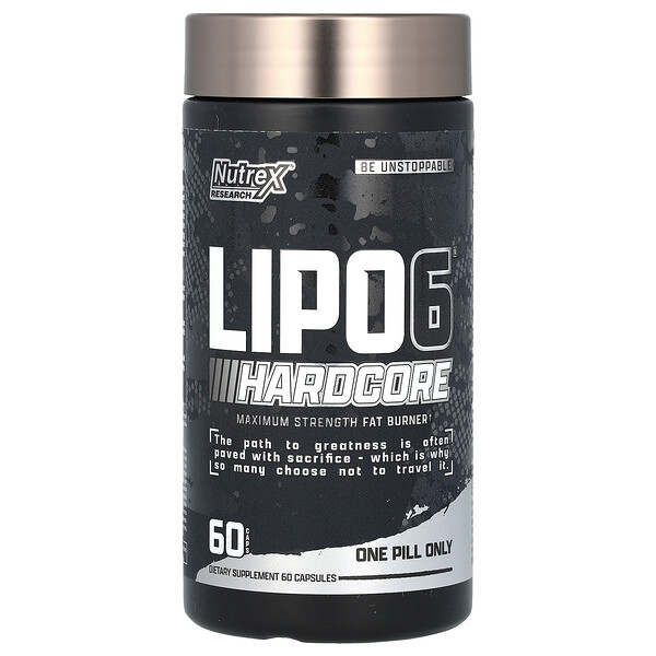 LIPO-6, Hardcore, максимальная сила, 60 капсул Nutrex Research