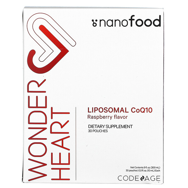 Wonder Heart, Липосомальный CoQ10, со вкусом малины, 30 пакетиков по 0,3 ж. унц. (10 мл) каждый Codeage