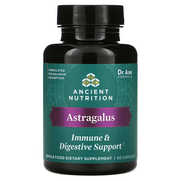 Astragalus, Поддержка иммунитета и пищеварения, 60 капсул Dr. Axe / Ancient Nutrition