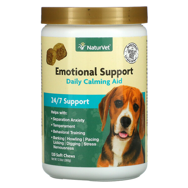 Emotional Support, Ежедневная успокаивающая помощь, 120 мягких жевательных таблеток, 12,6 унций (360 г) NaturVet