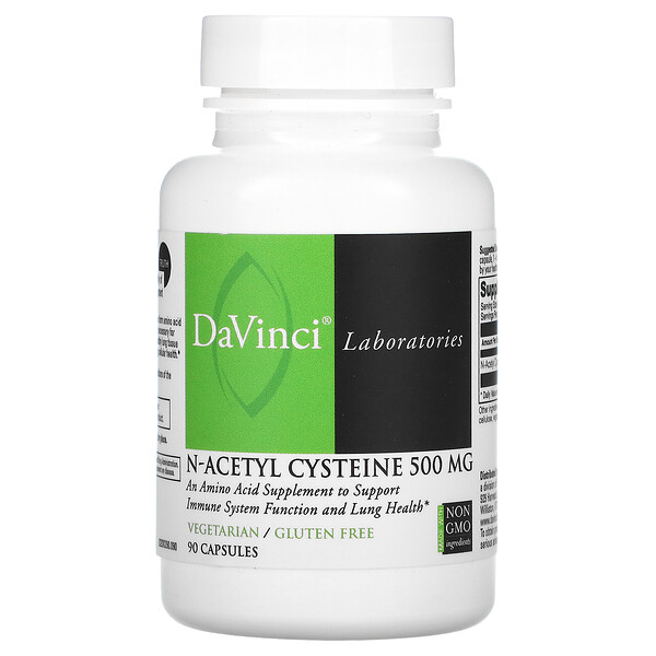 N-ацетилцистеин, 500 мг, 90 капсул DaVinci