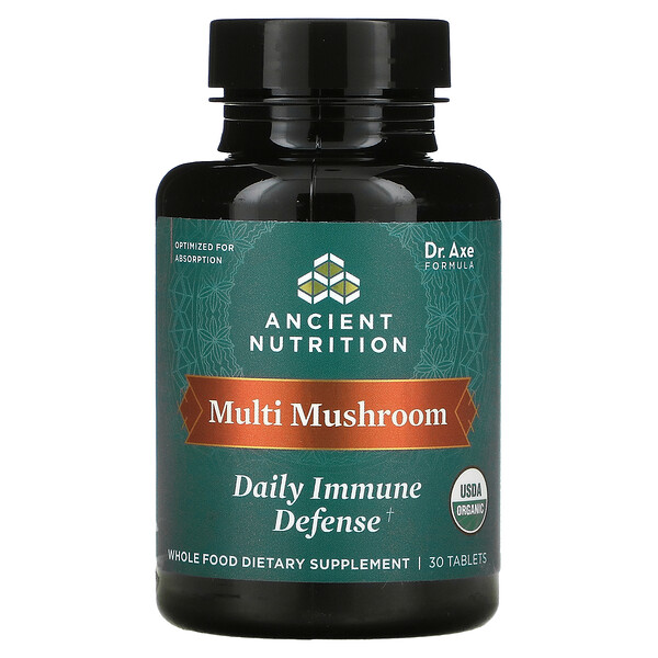 Multi Mushroom, ежедневная иммунная защита, 30 таблеток Dr. Axe / Ancient Nutrition
