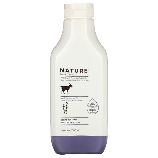 Fresh Goat Milk, Шелковистый гель для душа, масло лаванды, 16,9 жидких унций (500 мл) Nature by Canus