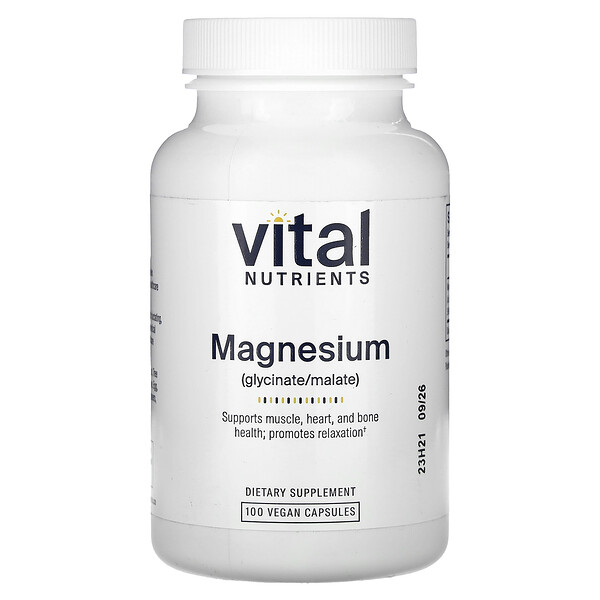 Магний - 100 веганских капсул - Vital Nutrients Vital Nutrients