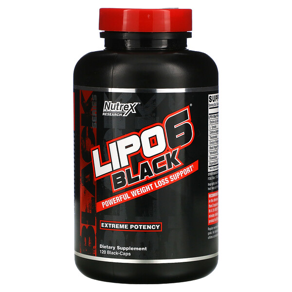 LIPO-6 Black, Экстремальная эффективность, 120 черных капсул Nutrex Research