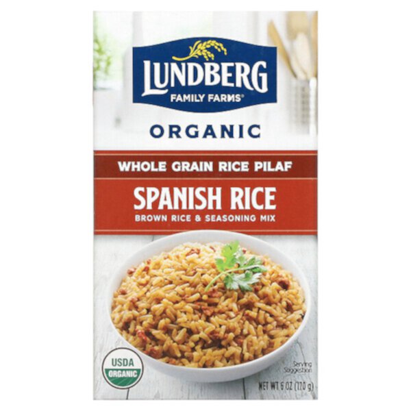 Органическая смесь цельнозернового риса и приправ, испанский рис, 6 унций (170 г) Lundberg