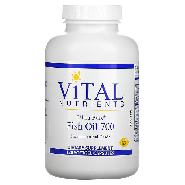 Ultra Pure Fish Oil 700, Lemon, 120 Softgel Capsules (Капсулы) Vital Nutrients