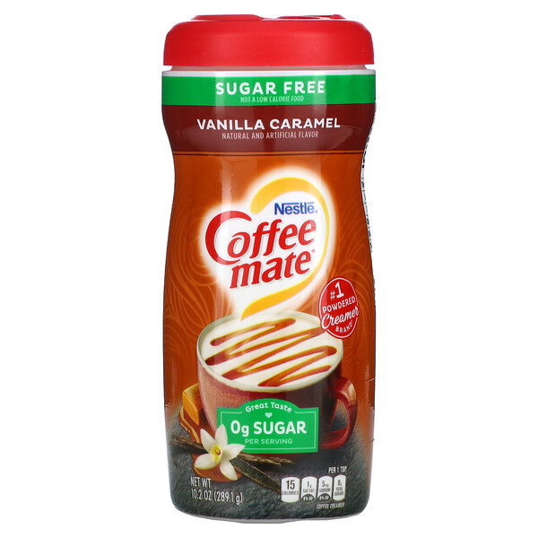 Порошковые сливки для кофе, без сахара, ванильная карамель, 10,2 унции (289,1 г) Coffee Mate
