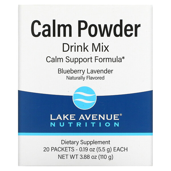 Calm Powder Drink Mix, Черника Лаванда - 5.5 г - Lake Avenue Nutrition Lake Avenue Nutrition