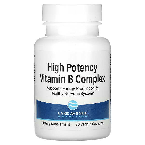 Витамин B Комплекс высокой мощности - 30 растительных капсул - Lake Avenue Nutrition Lake Avenue Nutrition