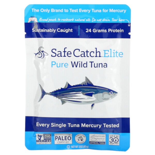Elite, Дикий тунец, чистый, 3 унции (85 г) Safe Catch