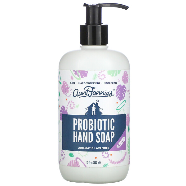 Пробиотическое мыло для рук, ароматическая лаванда, 12 жидких унций (355 мл) Aunt Fannie's