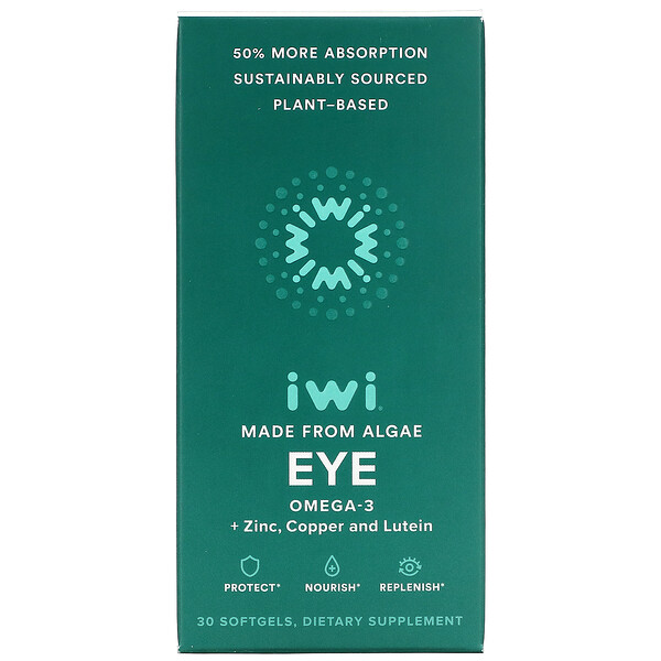 Eye, Омега-3 + цинк, медь и лютеин, 30 мягких таблеток IWi