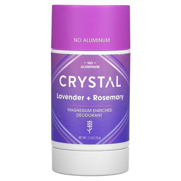 Дезодорант, обогащенный магнием, лаванда + розмарин, 2,5 унции (70 г) Crystal Body Deodorant