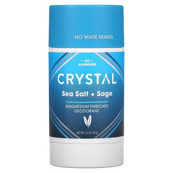 Дезодорант, обогащенный магнием, морская соль + шалфей, 2,5 унции (70 г) Crystal Body Deodorant