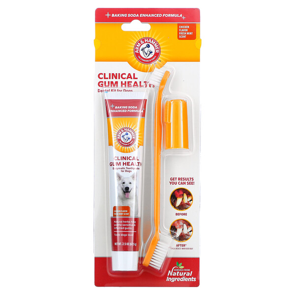 Clinical Gum Health, Стоматологический набор для собак, курица, набор из 3 предметов Arm & Hammer