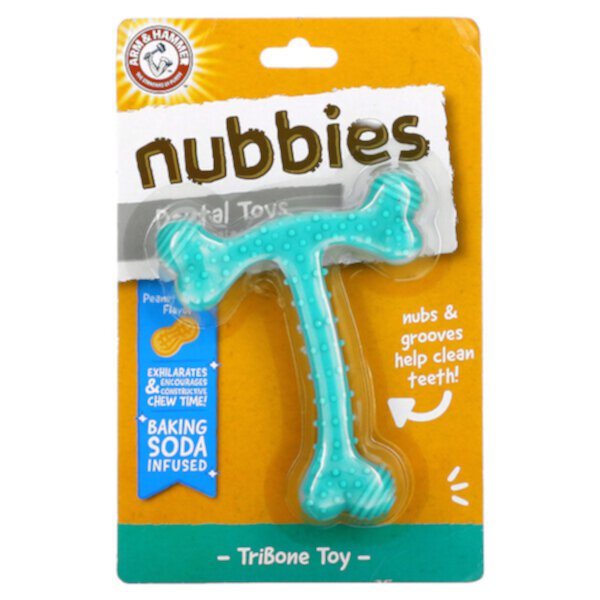 Nubbies, Стоматологические игрушки для тех, кто умеренно жует, Tribone, арахисовое масло, 1 игрушка Arm & Hammer