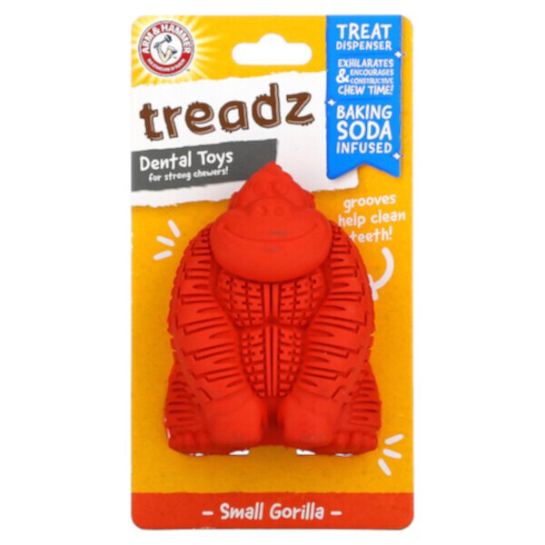 Treadz, Стоматологические игрушки для сильных жевательных мышц, маленькая горилла, 1 игрушка Arm & Hammer