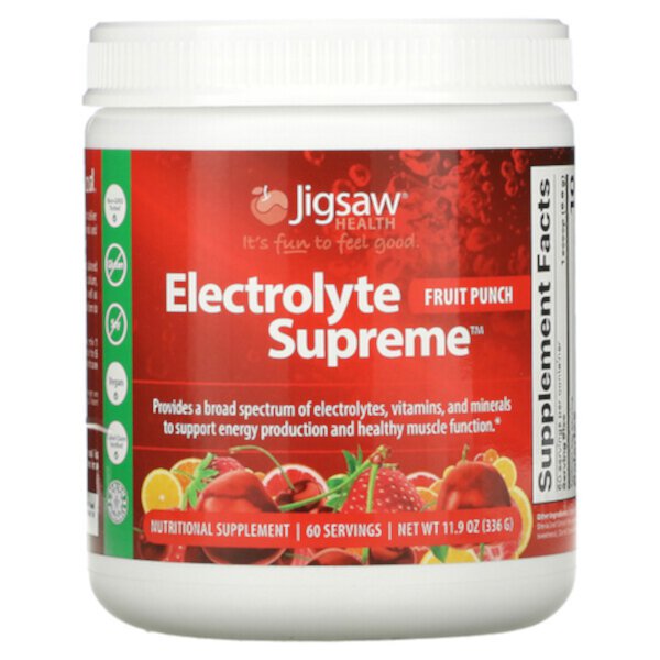 Electrolyte Supreme, Фруктовый пунш, 11,9 унций (336 г) Jigsaw Health