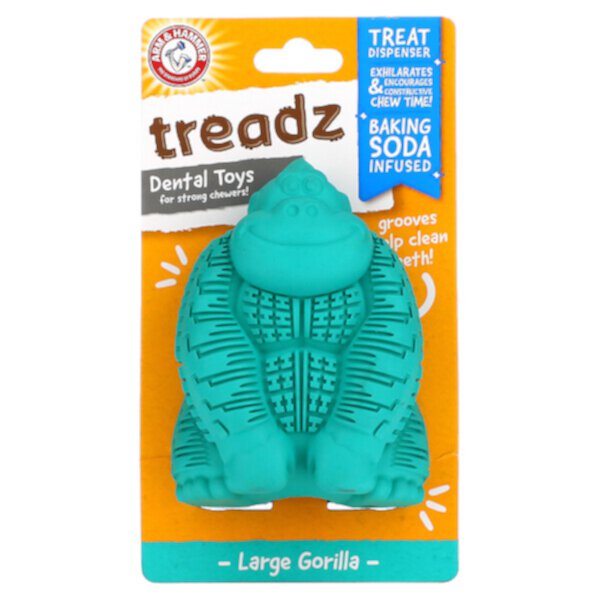Treadz, Стоматологические игрушки для сильных жевательных, Большая горилла Arm & Hammer