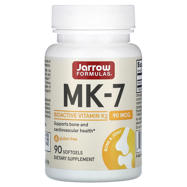 MK-7, 90 мкг, 90 мягких капсул - Jarrow Formulas Jarrow Formulas