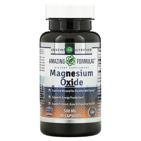 Оксид магния, 500 мг, 90 капсул Amazing Nutrition