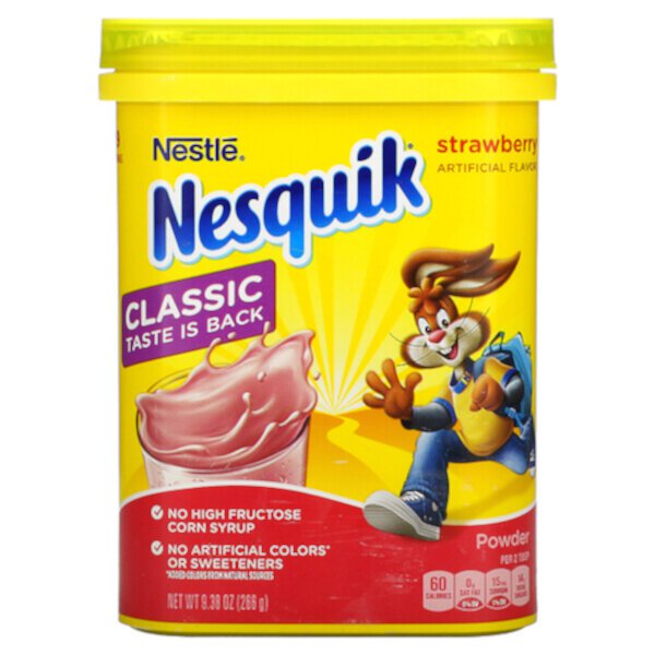 Nestle, Порошок, клубника, 9,38 унции (266 г) Nesquik