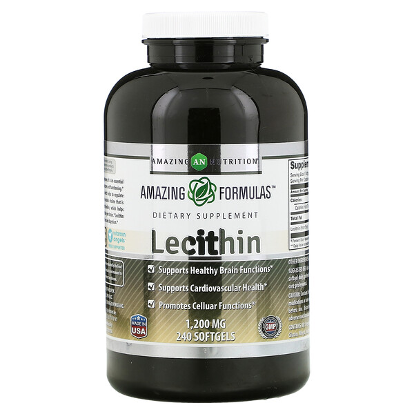 Лецитин, 1200 мг, 240 мягких таблеток Amazing Nutrition