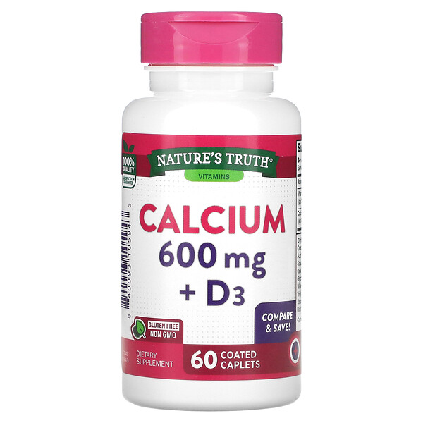 Calcium + D3, 60 Coated Caplets (Покрытые оболочкой капсулы) Nature's Truth