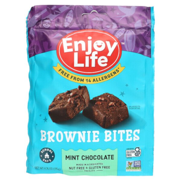 Brownie Bites, Мятный шоколад, 4,76 унции (135 г) Enjoy Life