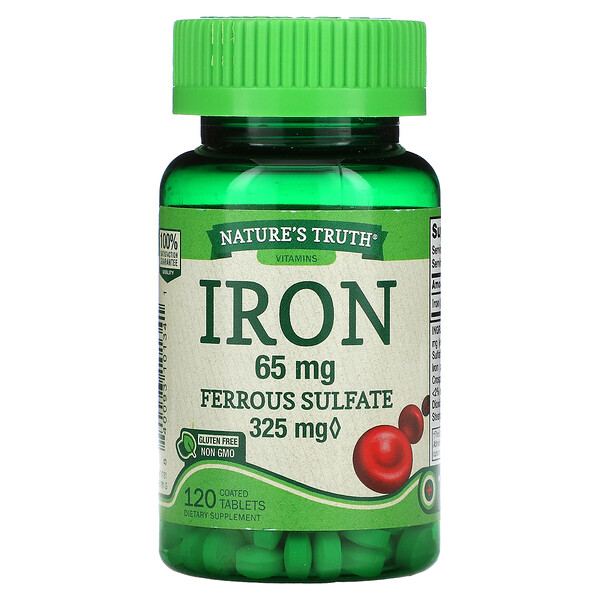 Железо, 65 мг, 120 покрытых таблеток - Nature's Truth Nature's Truth