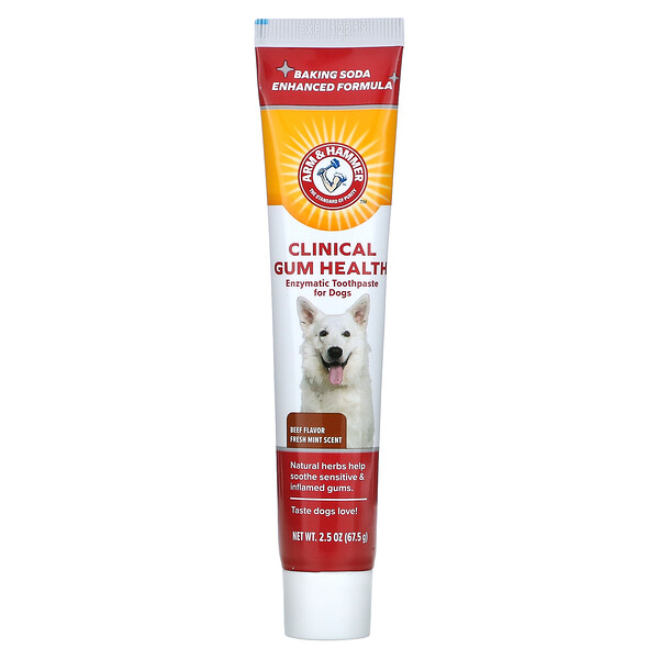Enzymatic Toothpaste For Dogs, Clinical Gum Health, говядина, 2,5 унции (67,5 г) Arm & Hammer