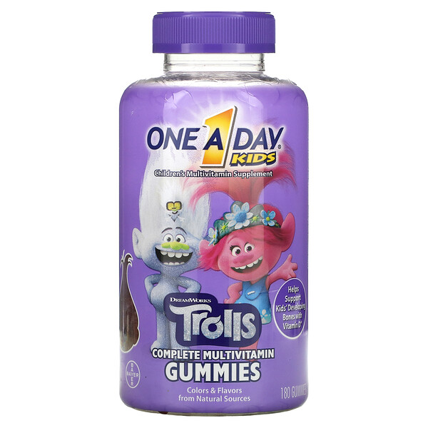 Kids Complete Multivitamin, Тролли, 180 жевательных конфет One-A-Day
