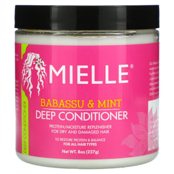 Кондиционер глубокого действия, для всех типов волос, бабассу и мята, 8 унций (227 г) Mielle