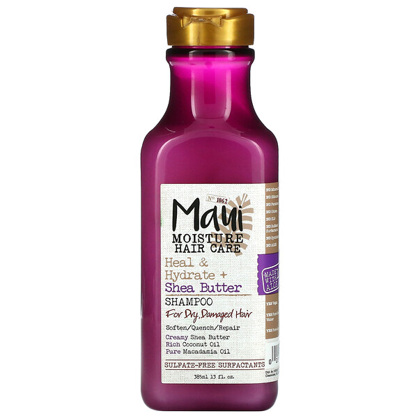 Heal & Hydrate + масло ши, шампунь, для сухих, поврежденных волос, 13 жидких унций (385 мл) Maui Moisture