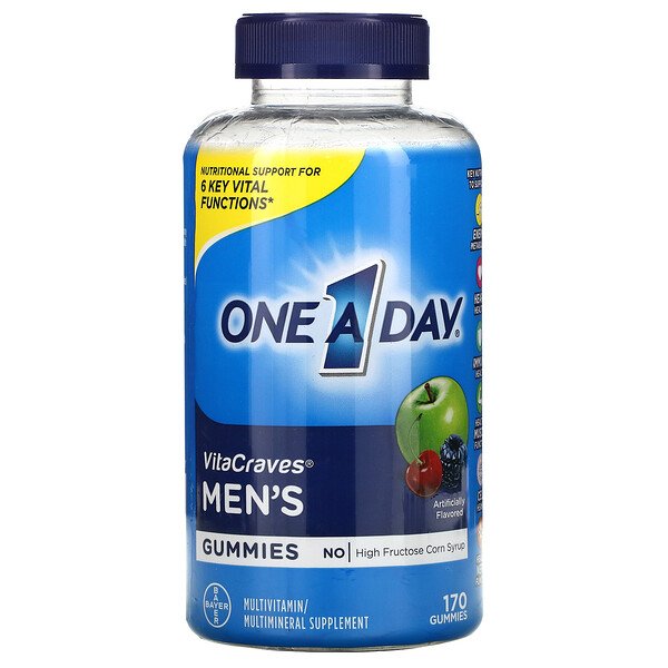 Men's VitaCraves, Мультивитаминная/мультиминеральная добавка, 170 жевательных таблеток One-A-Day