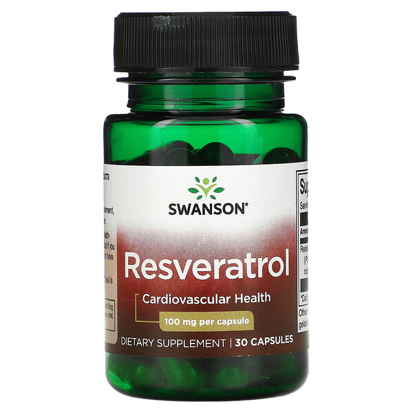 Ресвератрол, 100 мг, 30 капсул Swanson