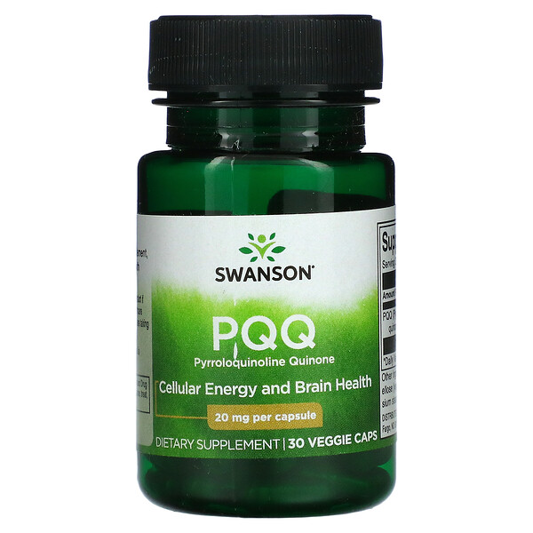 PQQ, 20 мг, 30 растительных капсул Swanson